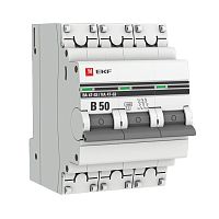 Автоматический выключатель 3P 50А (В) 4,5kA ВА 47-63 PROxima | код  mcb4763-3-50B-pro | EKF
